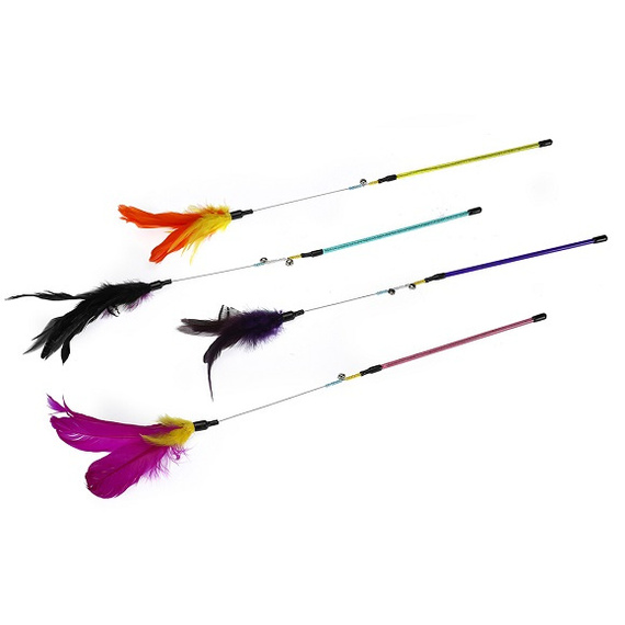 EBI Wędka dla kota 60cm Kolorowe piórka