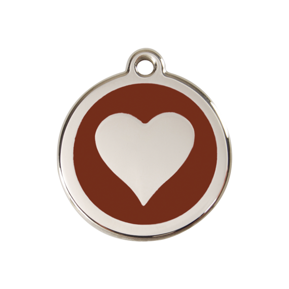 Adresówka dla psa średnia - okrągła zawieszka SERCE różne kolory - Red Dingo