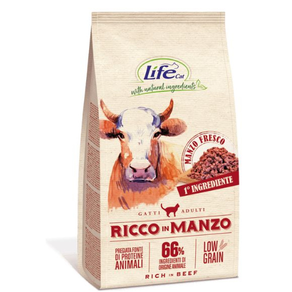 Life Cat Natural Low Grain Wołowina sucha karma dla kotów dorosłych 1,5kg