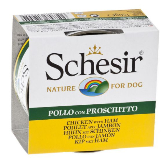Schesir Kurczak z szynką 150g wilgotna karma dla psa