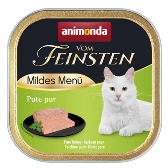 Animonda Vom Feinsten Mildes Menu karma dla dorosłych kotów z indykiem tacka 100g