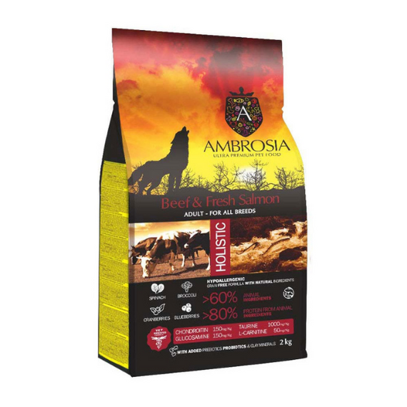 Ambrosia sucha karma dla psa Wołowina i Świeży Łosoś 12kg