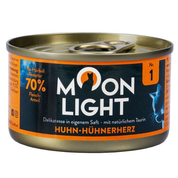 Moonlight Dinner Nr 1 Kurczak i serca kurczaka﻿ w sosie własnym karma dla kota 80g