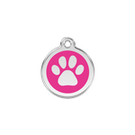 Adresówka dla psa lub kota mała - okrągła zawieszka ŁAPKA różne kolory- Red Dingo