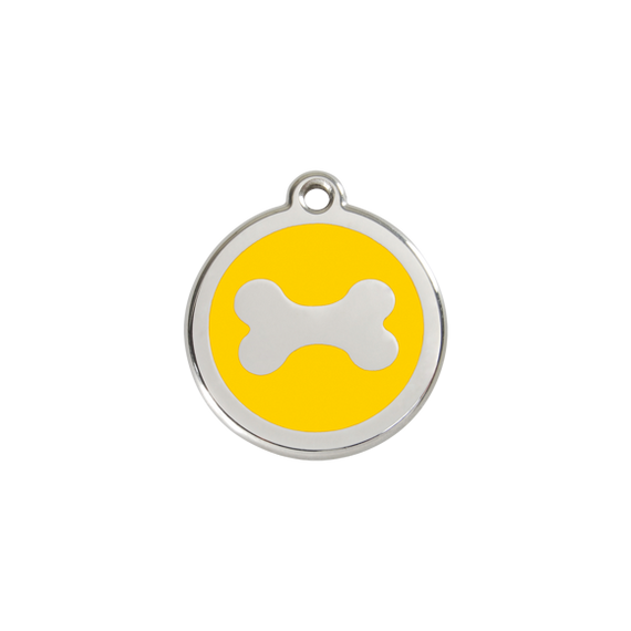 Adresówka dla psa lub kota mała - okrągła zawieszka KOŚĆ różne kolory- Red Dingo