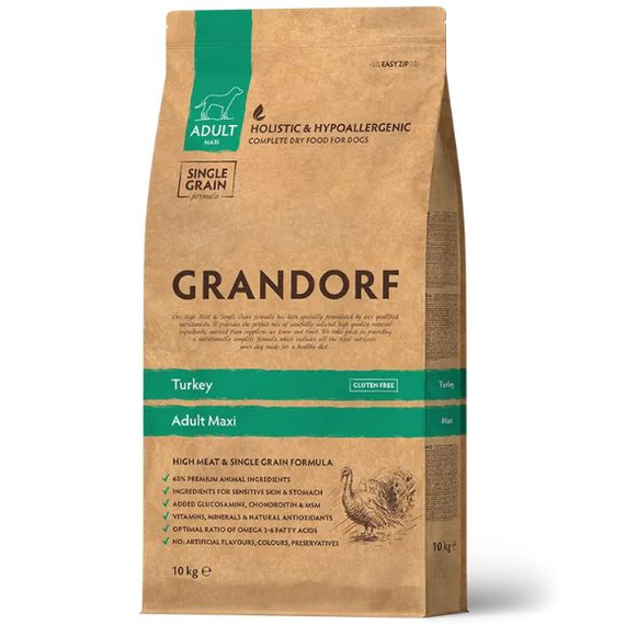 Grandorf Adult Maxi Indyk 10kg sucha karma dla psów dorosłych
