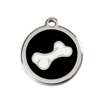 Adresówka dla psa średnia - okrągła zawieszka KOŚĆ różne kolory - Red Dingo