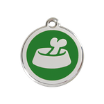 Adresówka dla psa średnia - okrągła zawieszka KOŚĆ W MISCE różne kolory - Red Dingo