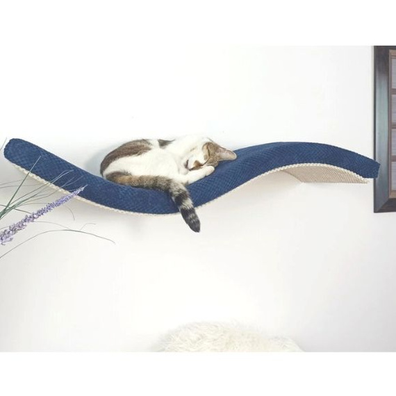 Cat's Atelier Półka na ścianę dla kota fala symetryczna lewa 75cm - gołębi szary