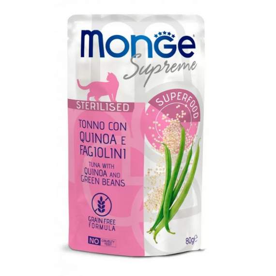 Monge Supreme Sterilised Tuńczyk, komosa, fasola 80g