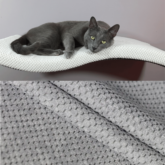 Półka dla kota FALA 75 symetryczna lewa kolor popielaty jasny