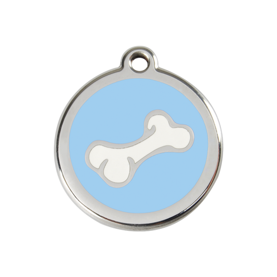 Adresówka dla psa średnia - okrągła zawieszka KOŚĆ różne kolory - Red Dingo