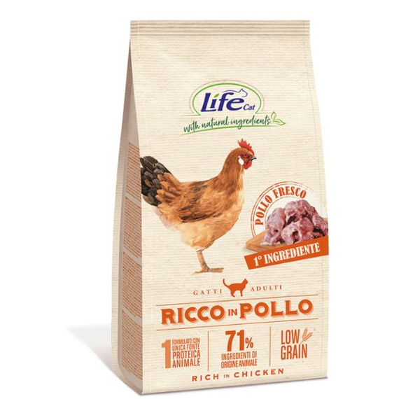 Life Cat Natural Low Grain Kurczak sucha karma dla kotów dorosłych 1,5kg