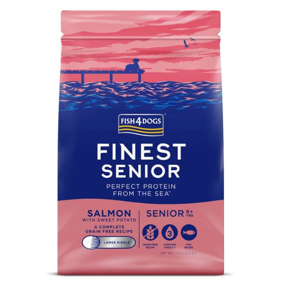 Fish4Dogs Finest Senior Salmon karma dla psa seniora duże krokiety 1,5kg