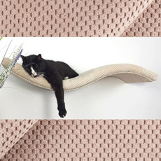 Cat's Atelier Półka na ścianę dla kota fala symetryczna lewa 75cm - jasny brudny róż