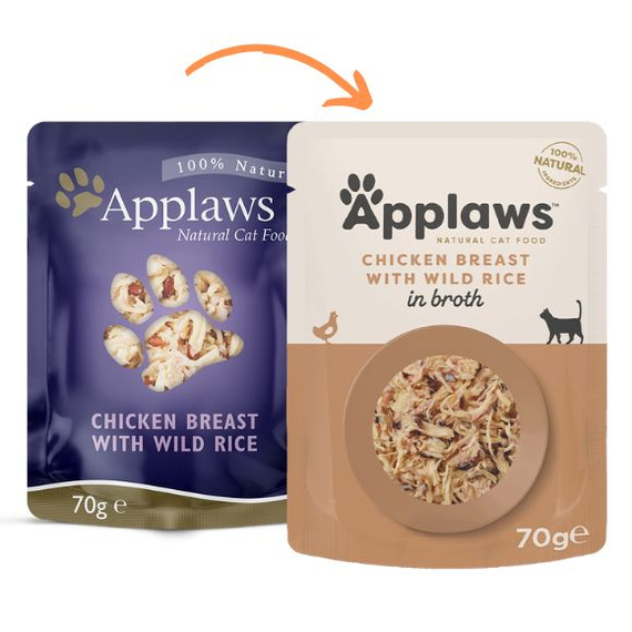 Applaws pierś z kurczaka z dzikim ryżem w bulionie 70 g – mokra karma dla kotów