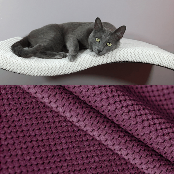 Półka dla kota FALA 75 symetryczna lewa kolor fioletowy