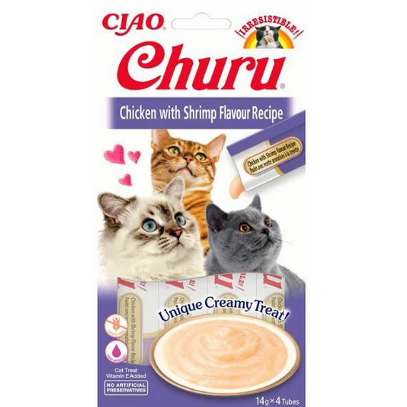 Churu Creamy Chicken with Schrimp kremowy przysmak dla kota kurczak z krewetkami 56g 
