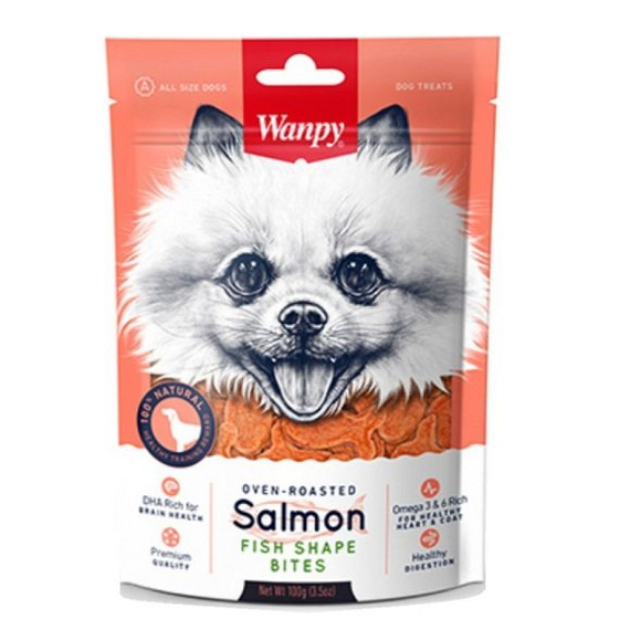 Wanpy Salmon Fish Shape Bites kawałki łososia dla psa
