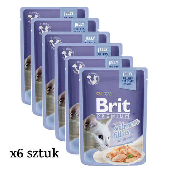 Zestaw Brit Premium fileciki z łososia w galarecie karma dla kota 85g x 6