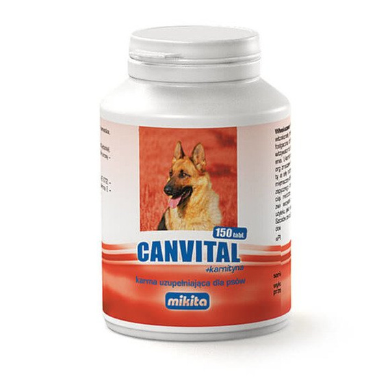 Mikita Canvital z karnityną suplement dla psów - poprawa kondycji, zwiększenie witalności 150 tabletek