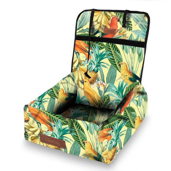 Transporter do samochodu dla psa lub kota - wzór papugi - Dogeste