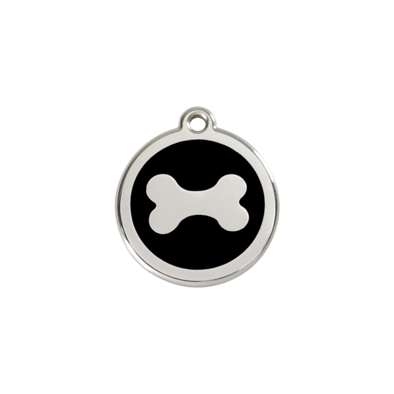 Adresówka dla psa lub kota mała - okrągła zawieszka KOŚĆ różne kolory- Red Dingo