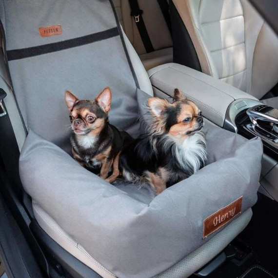 Transporter do samochodu dla psa lub kota w kolorze jasnoszarym - Dogeste