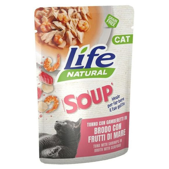 Life Cat Soup tuńczyk i krewetki 60 g – mokra karma dla kotów