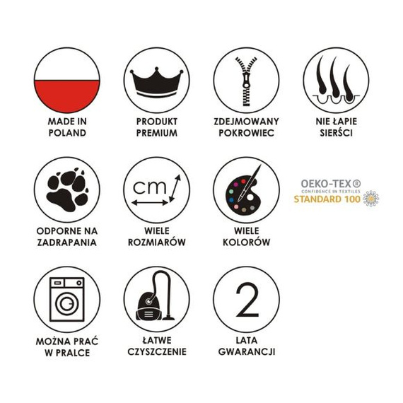 Legowisko ortopedyczne dla psa Rocky 83x73cm szare