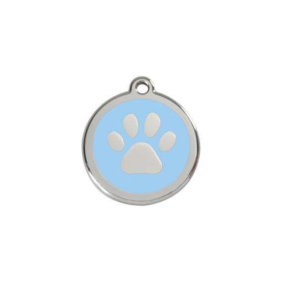 Adresówka dla psa lub kota mała - okrągła zawieszka ŁAPKA różne kolory- Red Dingo