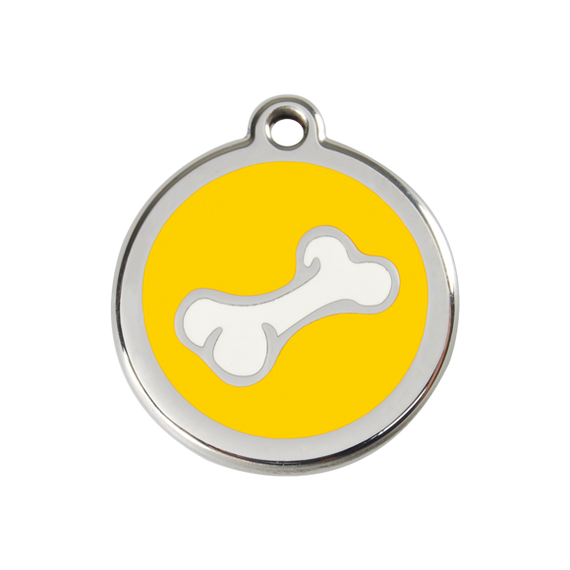 Adresówka dla psa średnia - okrągła zawieszka KOŚĆ różne kolory - Red Dingo