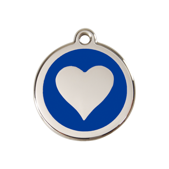 Adresówka dla psa średnia - okrągła zawieszka SERCE różne kolory - Red Dingo
