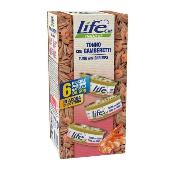 Life Cat Natural Tuńczyk z krewetkami multipack 6x50g