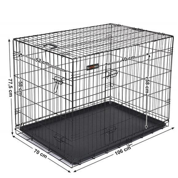 FEANDREA Klatka dla psa 106 x 70 x 77,5 cm