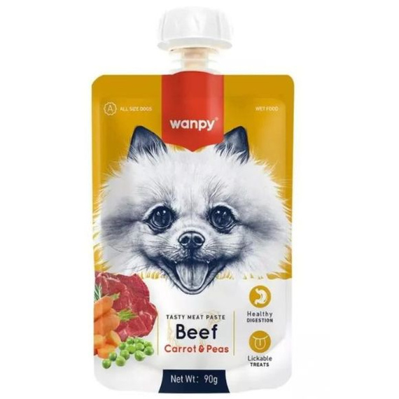 Wanpy pasta mięsna dla psa wołowina z warzywami 90g