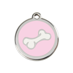 Adresówka dla psa średnia - okrągła zawieszka KOŚĆ różne kolory - Red Dingo