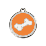 Adresówka dla psa średnia - okrągła zawieszka KOŚĆ różne kolory - Red Dingo