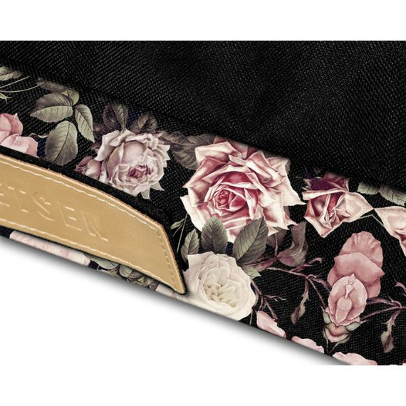 Materac dla psa XL 90/66cm czarny róże - Dogeste