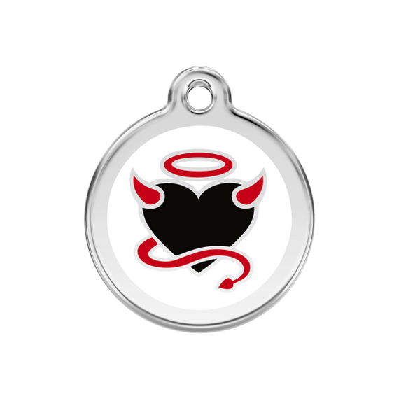 Adresówka dla psa średnia - okrągła zawieszka DIABEŁEK - Red Dingo