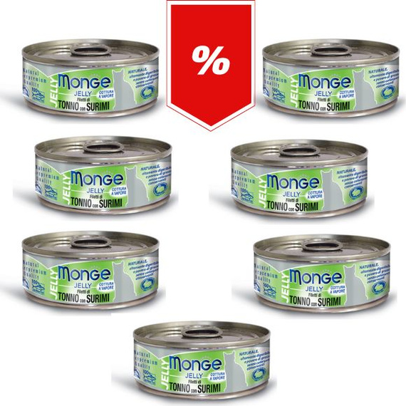 Monge Jelly Tuna Surimi karma dla kotów Tuńczyk Surimi 24x80g