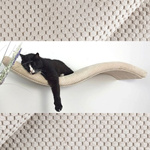 Cat's Atelier Półka na ścianę dla kota fala symetryczna lewa 75cm - beżowa