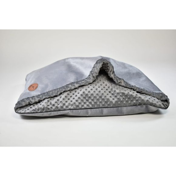 Legowisko dla psa lub kota - Lauren Design Norka Nel srebrny velvet 100 x 80 cm