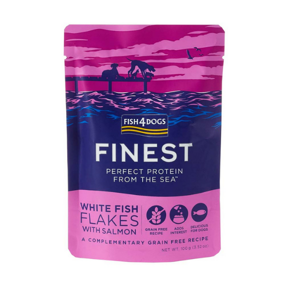 Fish4Dogs Finest Biała ryba z łososiem sasz. 100g