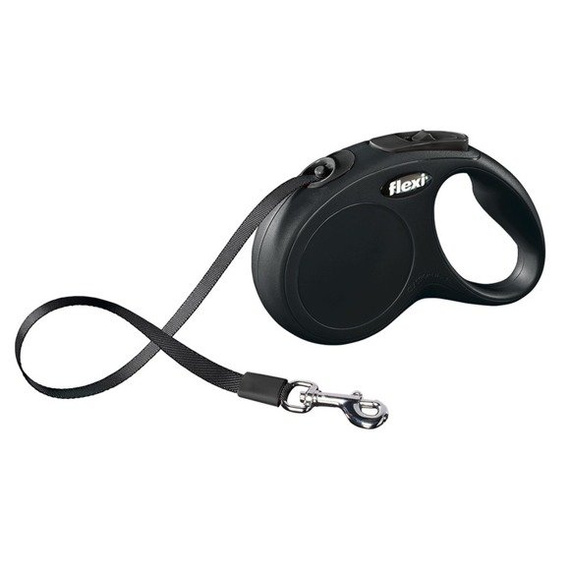 Flexi Smycz New Classic L - taśma 8m, czarna smycz automatyczna
