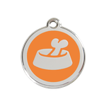 Adresówka dla psa średnia - okrągła zawieszka KOŚĆ W MISCE różne kolory - Red Dingo