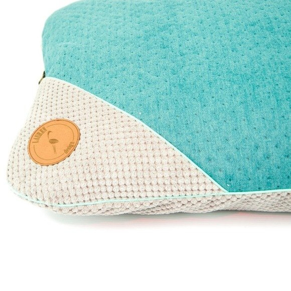 Lauren design legowisko FRIDA - dwustronna poducha dla psa lub kota w kolorze turkusowo-szarym 100/80cm