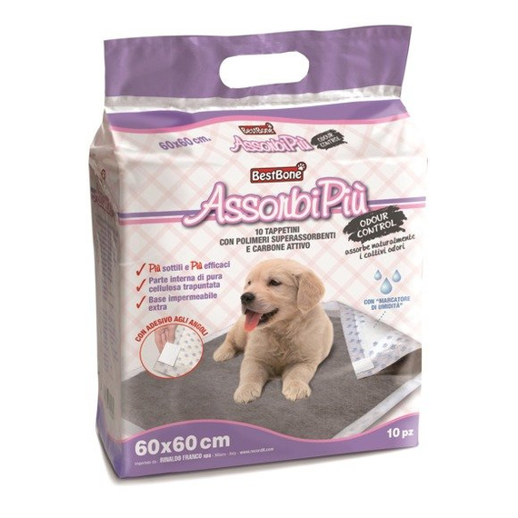 Podkłady higieniczne dla psów z aktywnym węglem 60x60cm Record Italy 10 sztuk
