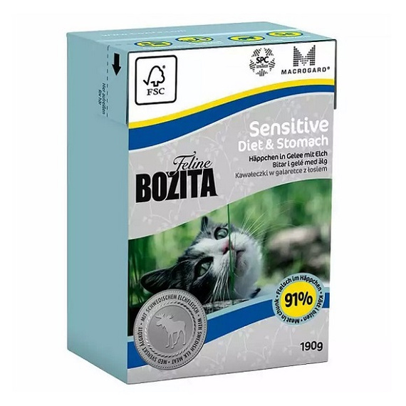 Bozita Feline Sensitive Diet & Stomach 190g - karma dla kotów z wrażliwym żołądkiem