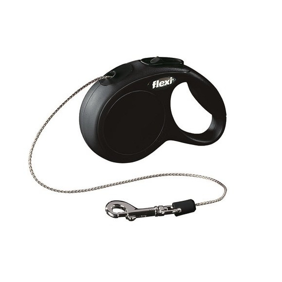 Flexi Smycz New Classic XS - linka 3m, czarna smycz automatyczna